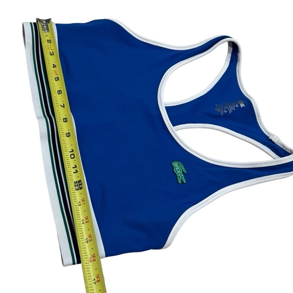 Lacoste X Bandier Stripe Band Racerback Sports Bra Blue and Green Size XL - Picture 7 of 7